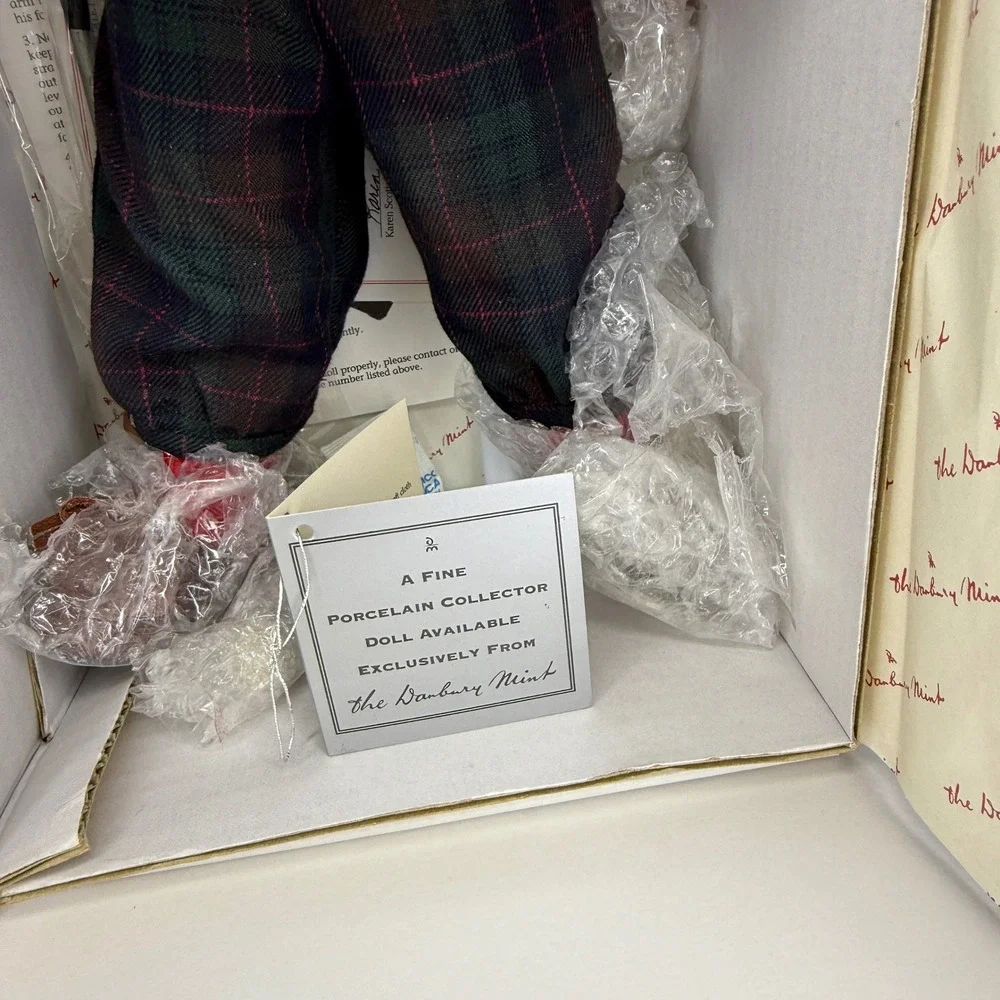 Colin Porcelain‎ Doll by Karen Scott Danbury Mint 1995 NIB Vintage Collector COA